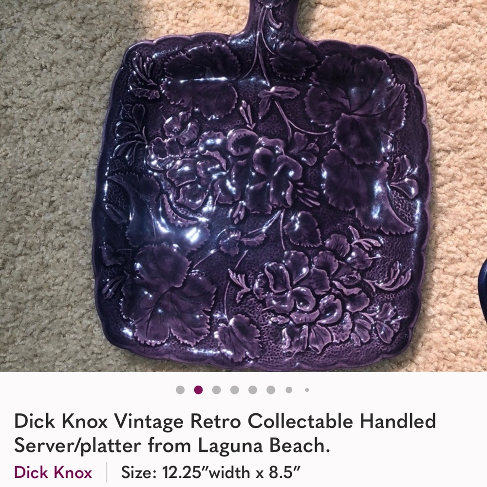 Dick Knox Purple Handled Server Platter